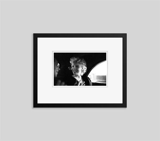 'Marilyn New York Taxi Cab Smiles' Marilyn Monroe 1955 Silver Gelatin Print Framed In Black