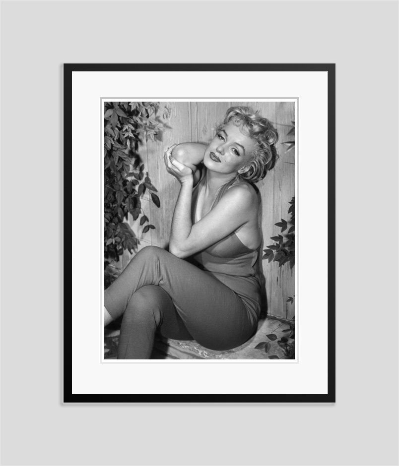 'Marilyn Monroe Relaxes In Palm Springs' 1954 Oversize Silver Gelatin Print Framed In Black