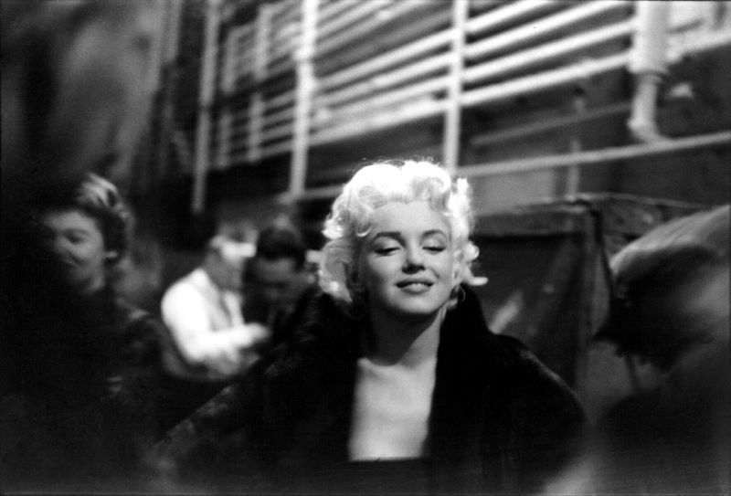 'Marilyn Takes It To The Streets' Marilyn Monroe 1955 Oversize Silver Gelatin Print Framed In White photo furniture