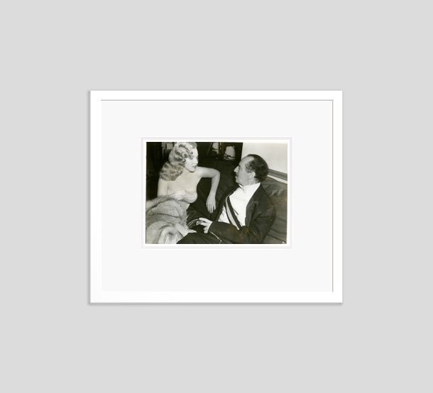 'Marilyn Monroe & Groucho Marx' 1949 Archival Pigment Print Framed In White