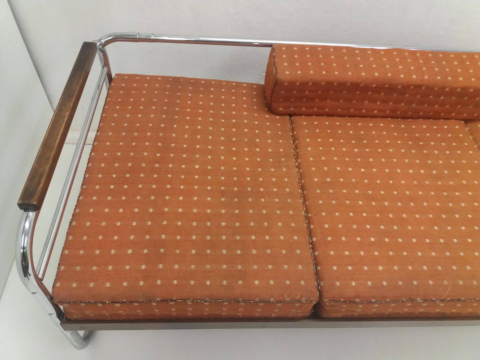 Chrome Bauhaus Robert Slezák 3 Seather Sofa, 1940s photo Furniture