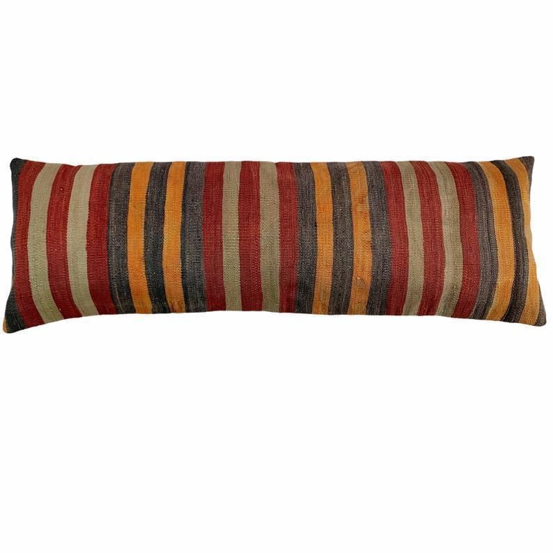 Einzigartige Kelim Kissen, Turkish Kilim Pillow, 16'×48' Pillow Cover, Sofa Pillow, Outdoor Pillow, Kilim Kissenhülle