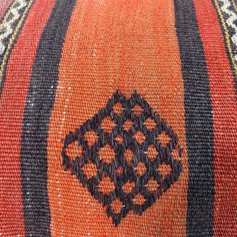 Edding Kilim Pillow, Oversize Cushion Cover, Long Bolster Kilim Pillow Cover, King Pillow Shams Long Pillows For Bed photo Textiles