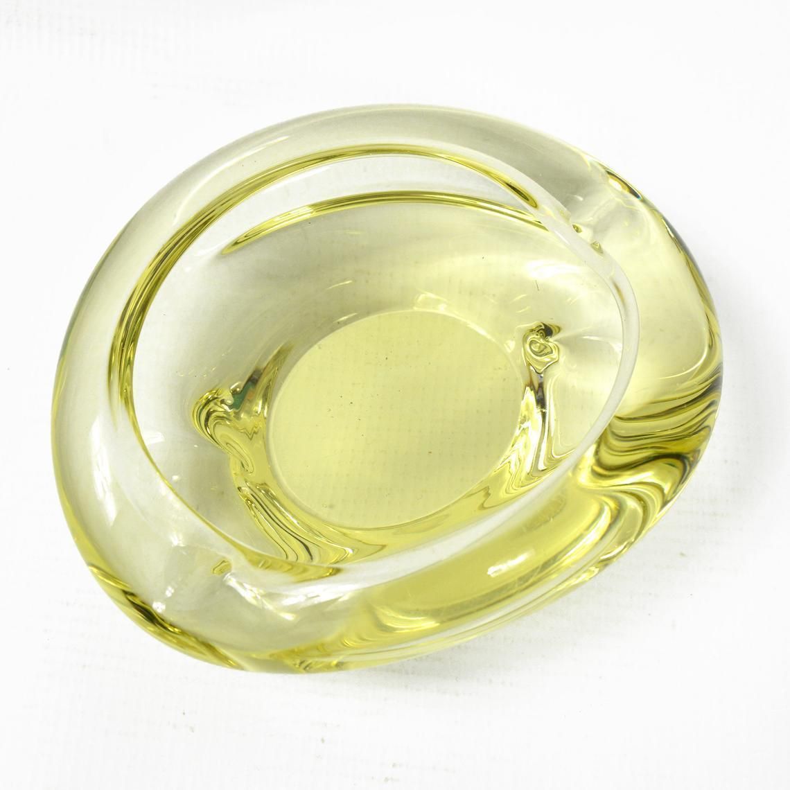 Ashtray, Designed By M. Klinger, Zelezny Brod Sklo, Czechoslovakia, 1960s photo vintage