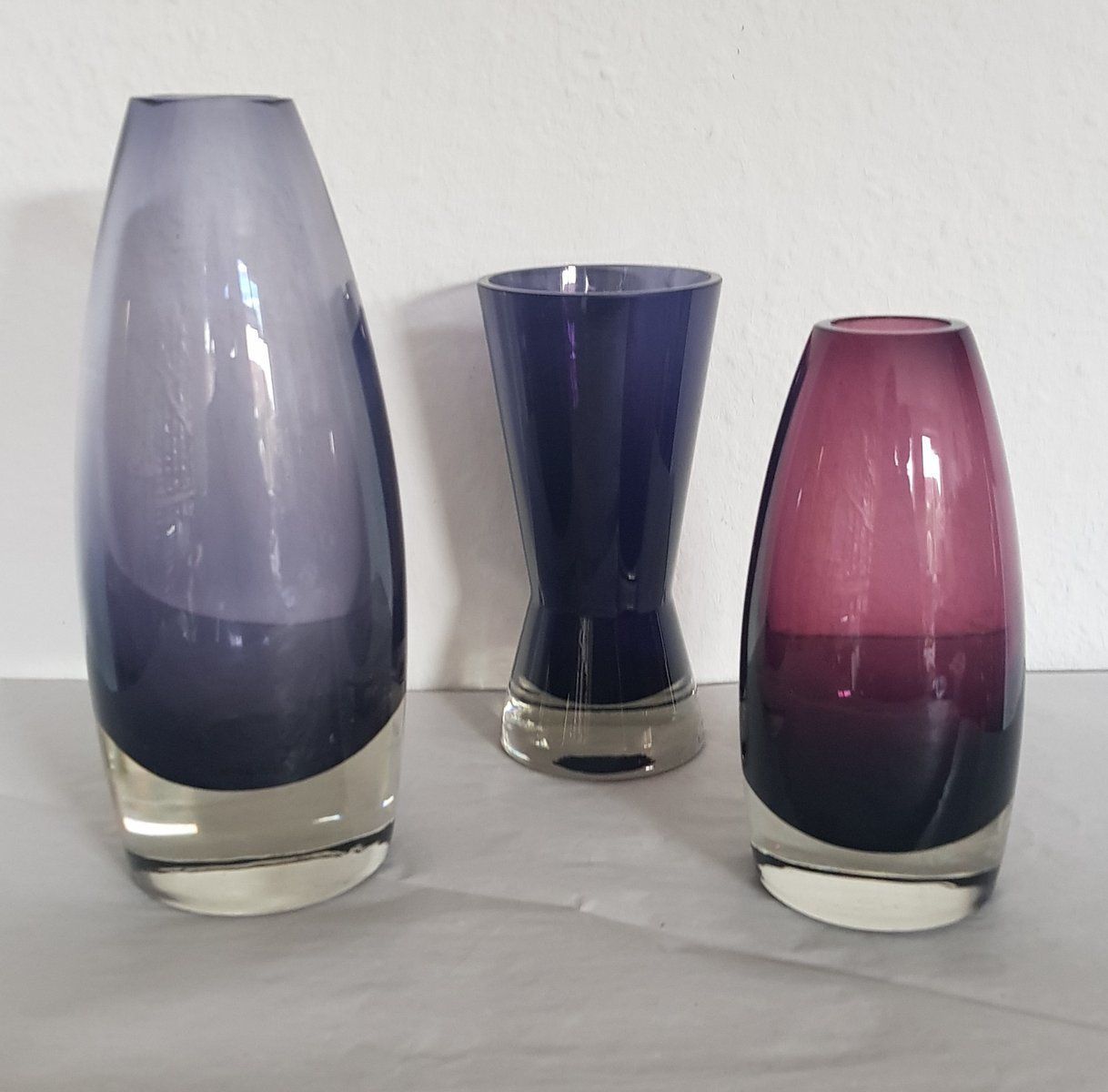 Vases By Tamara Aladin For Riihimäki / Riihimäen Lasi Oy, 1970s, Set Of 3