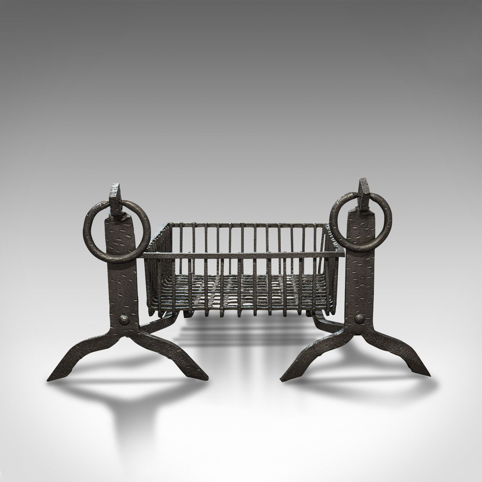 Antique Fireplace Set, English, Cast Iron, Fire Basket, Andirons, Victorian photo furniture