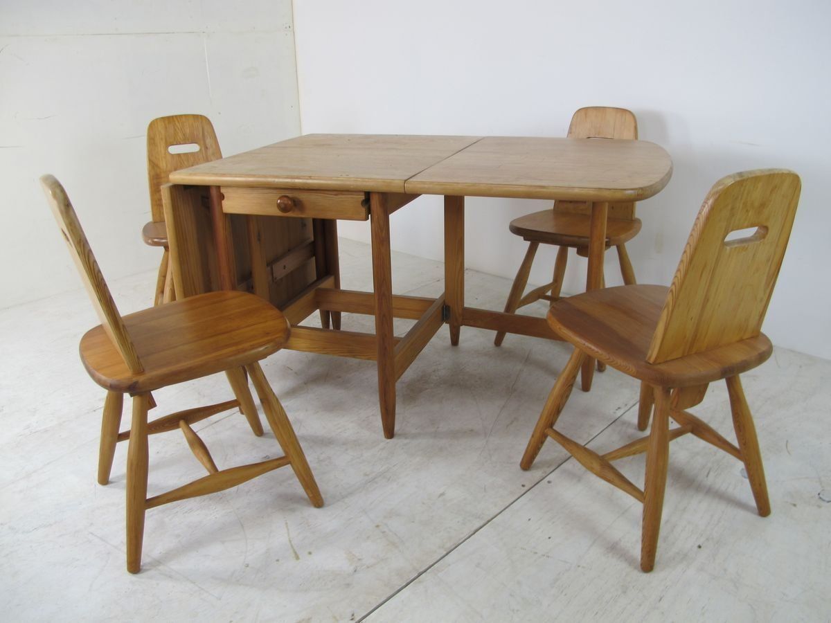 Scandinavian Dining Table & Chairs Set By Eero Aarnio For Laukaan Puu, 1960s, Set Of 5 photo 1869.45