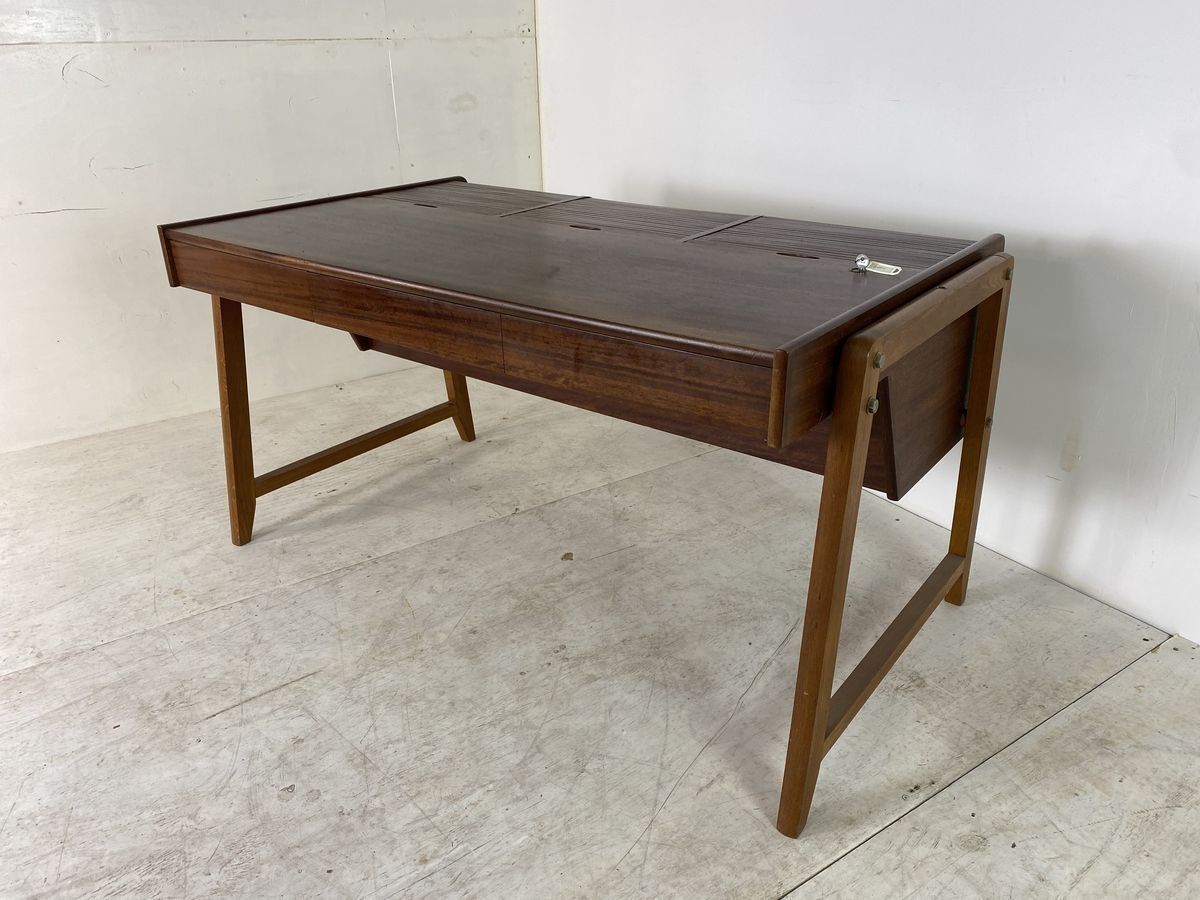 Furniture Scandinavian Teak Desk By Clausen & Maerus For Eden Rotterdam, 1960s photo