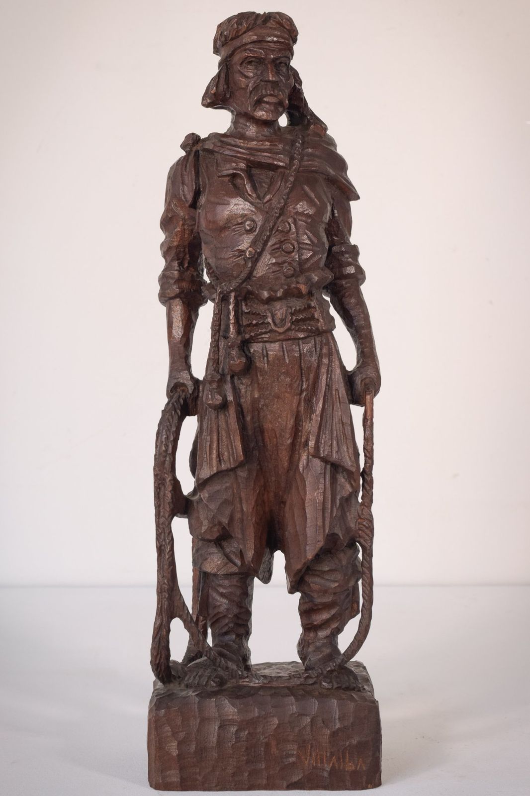 Hand Carved Wooden Sculpture Of A Male Figure