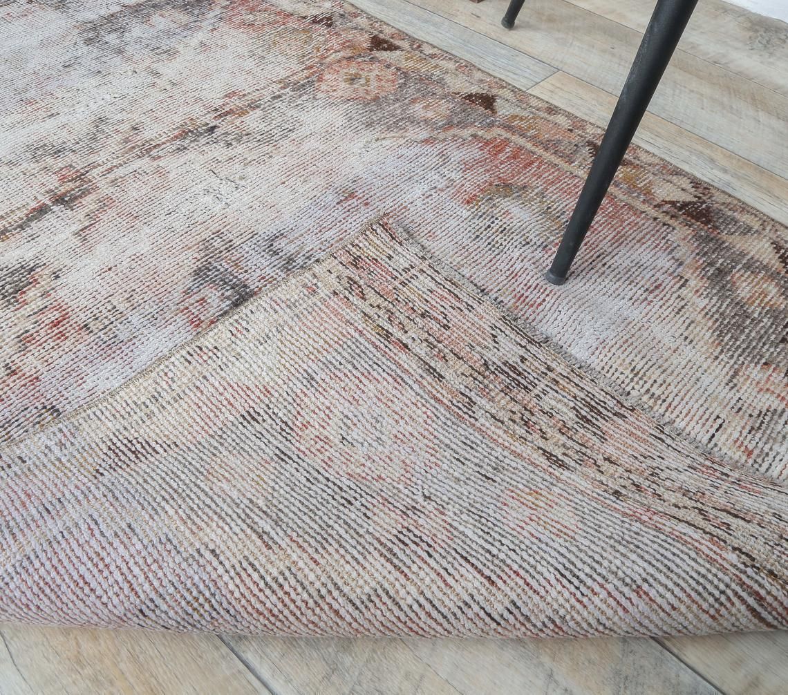 Antique Runner Turkish Oushak Handmade Wool Rug, Red Distresed Hallway Rugs, Rustic Boho Farmhouse Decor, One Of A Kind, Anatolian photo vinterior