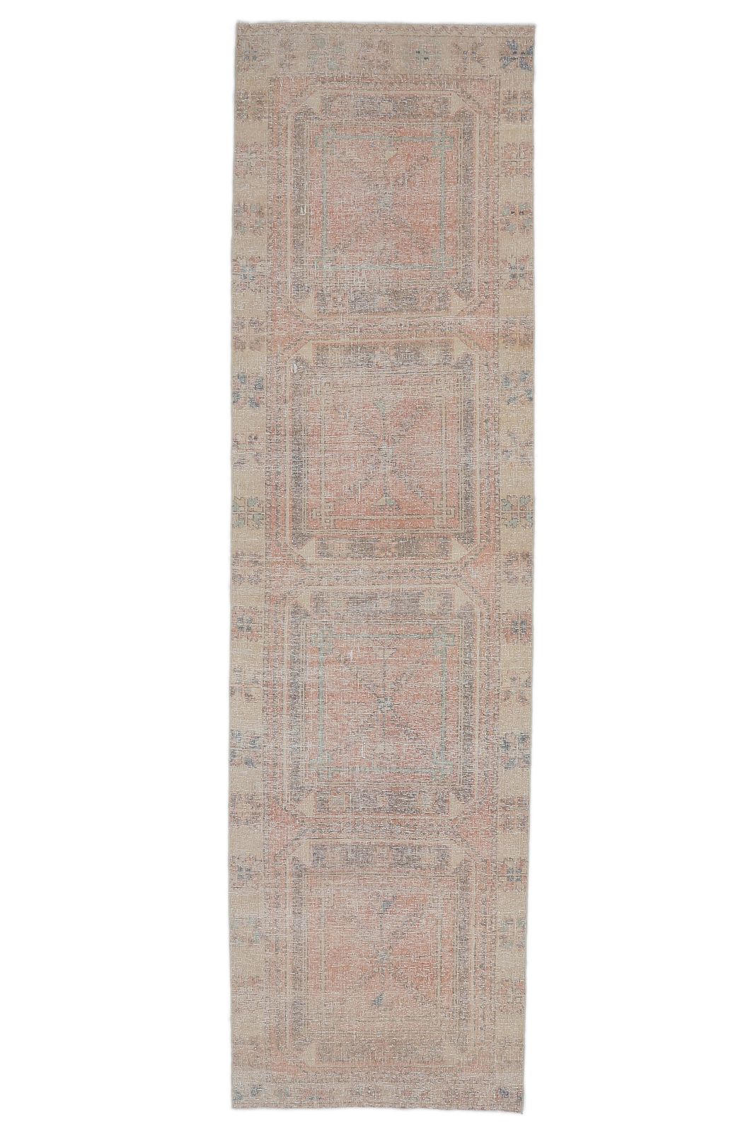Turkish Oushak Runner, Handmade Wool Carpet, Geometric Hallway Rug, Farmhouse Decor, Turkey Anatolian Rugs, Boho photo furniture