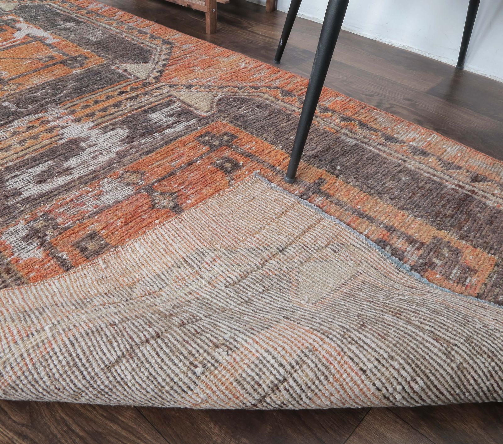 Turkish Runner, Oushak Handmade Wool Rug, Burnt Orange Geometric Hallway Rugs, Anatolia Farmhouse Decor One Of A Kind, Ethnic photo vinterior