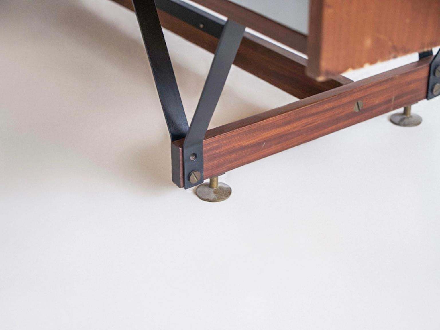 Wooden Writing Desk With Metal Structure, Italy, 1960s photo buy
