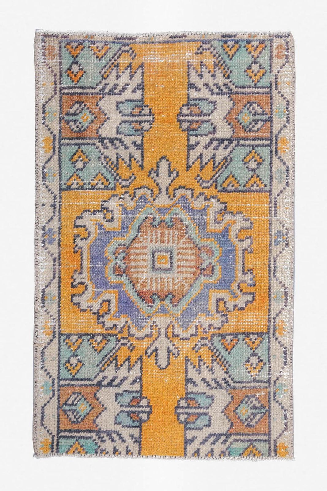 2x3 Turkish Vintage Oushak Rug, Door Mat Small Carpet, Handmade Wool Oriental Orange Doormat, Mini Rugs, One Of A Kind, Made In Anatolia photo furniture
