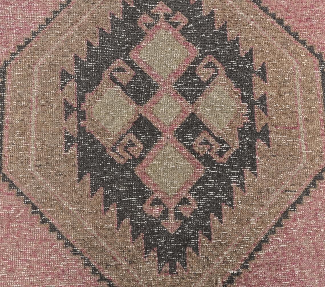 3x13 Vintage Turkish Oushak Runner, Purple Hand Knotted Wool Carpet, Hallway Rug, One Of A Kind, Anatolian, Boho Decor, Shabby Chic photo 315.0