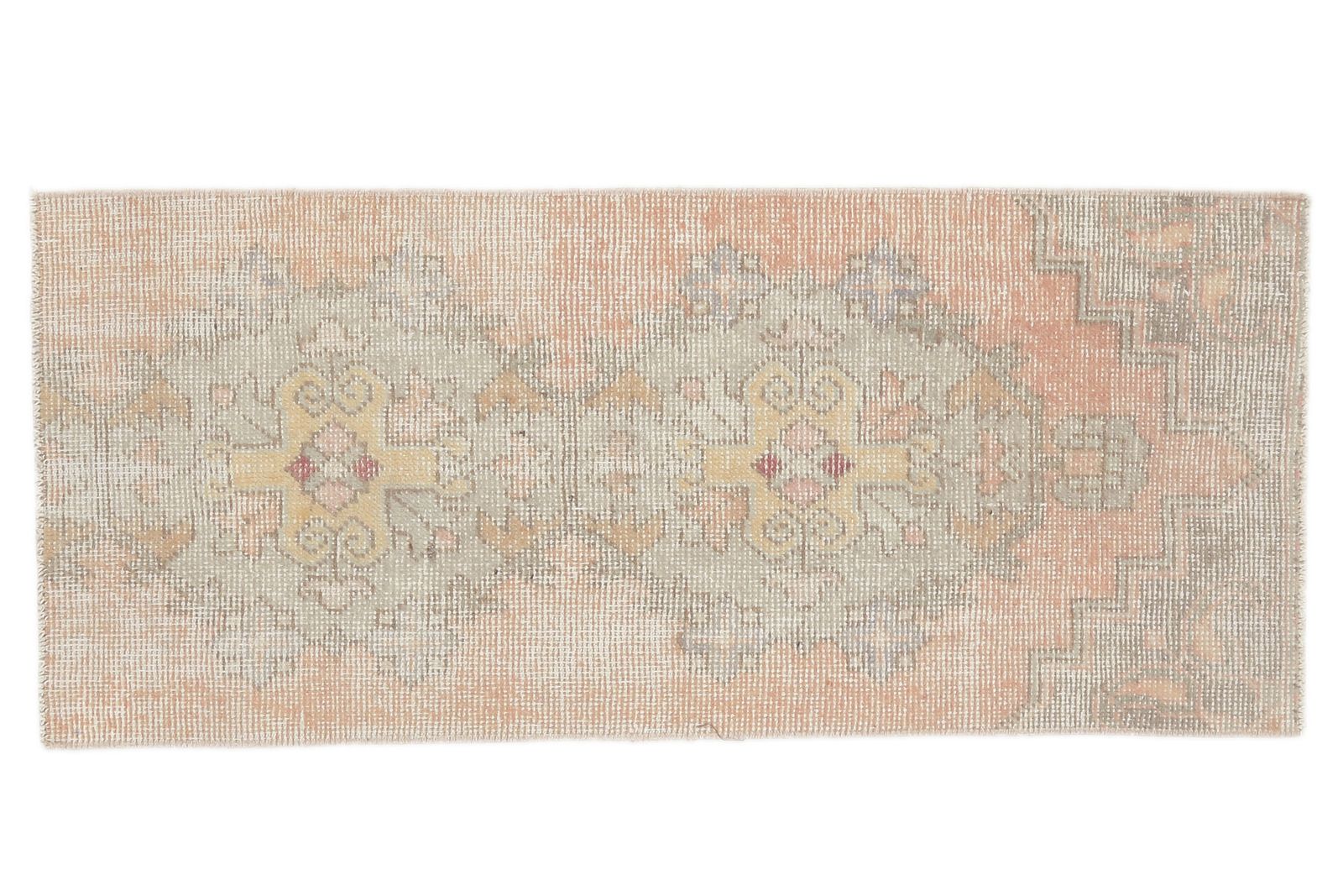 Turkish Oushak Rug, Door Mat Small Carpet, Handmade Wool Oriental Doormat, Orange Mini Rugs, One Of A Kind, Low Pile, Anatolian
