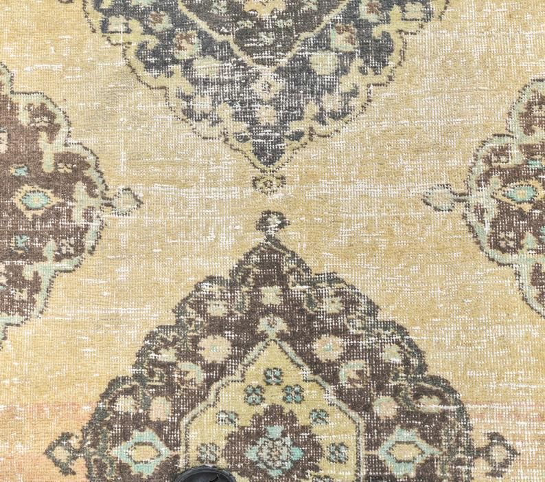 3x10 Antique Turkish Oushak Runner, Handmade Wool Carpet, Kitchen Hallway Rug, Farmhouse Decor, One Of A Kind, Anatolian Low Pile Carpet photo 308.0