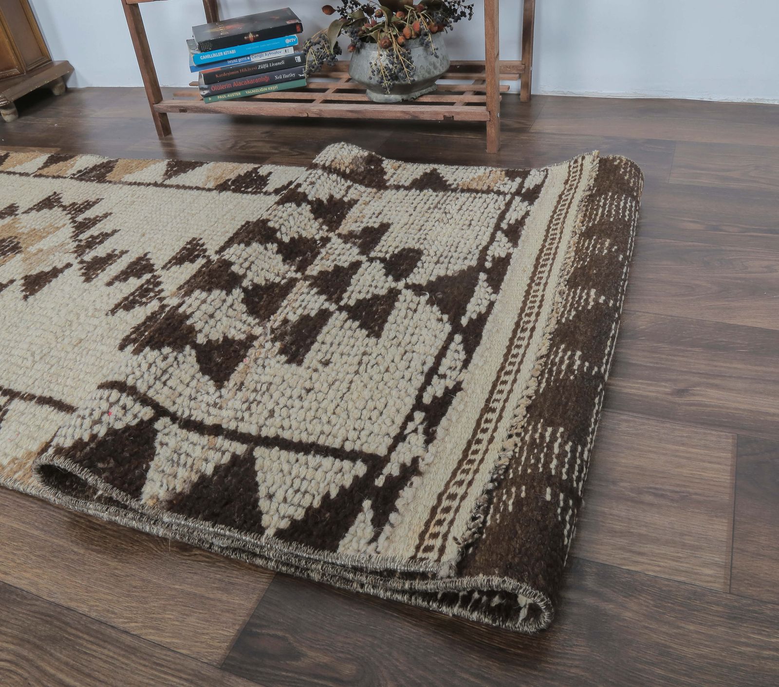 Oushak Turkish Wool Rug, Beige & Brown Handmade Vintage Rugs, Hallway Runner, Farmhouse Decor, One Of A Kind, Anatolian, Ethnic photo buy