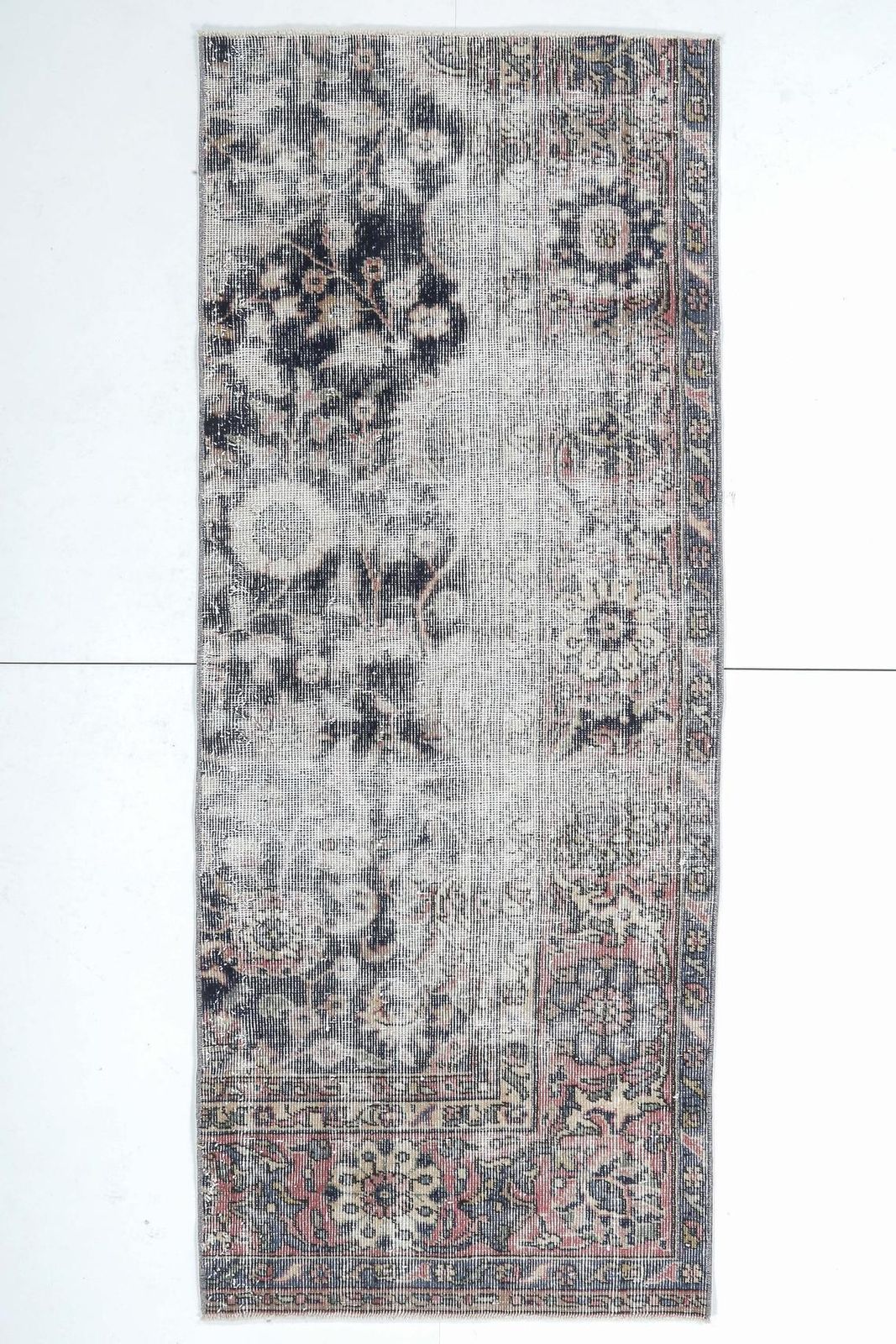 2x6 Turkish Vintage Runner, Oushak Handmade Wool Half Rug, Oriental Distressed Hallway Rugs, Farmhouse Decor, One Of A Kind, Anatolian photo furniture
