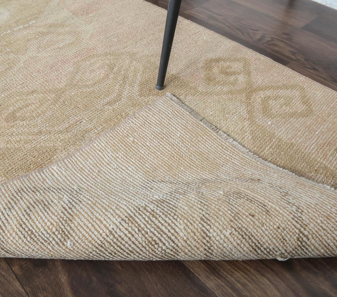 3x12 Faded Orange Vintage Turkish Oushak Runner, Handmade Wool Carpet, Geometric Hallway Rug, Farmhouse Decor One Of A Kind Anatolian photo vinterior