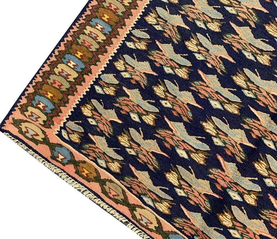 Antique Kilim Rug Caucasian Kilim, Handwoven Oriental Wool Rug  108x158cm photo Textiles