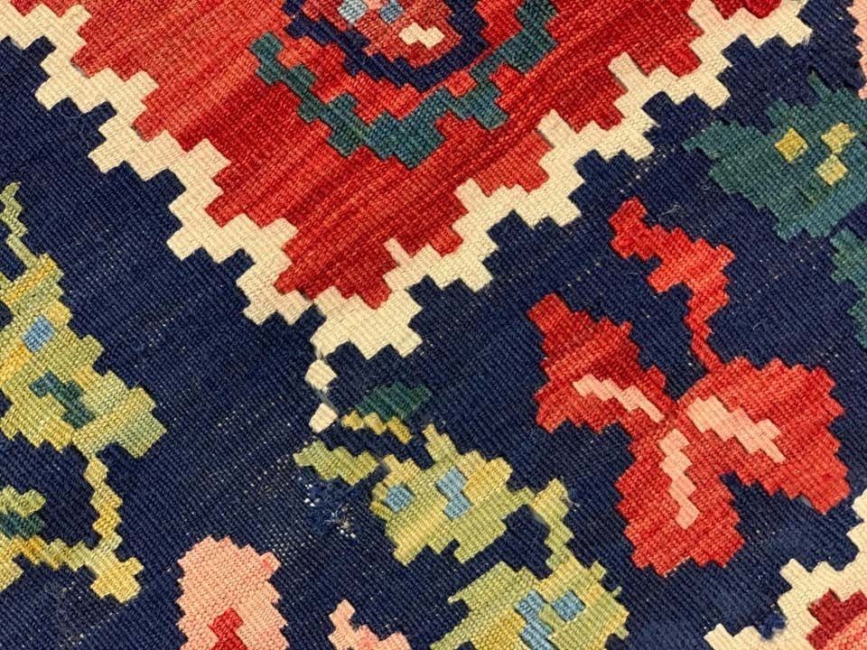 Antique Rugs Caucasian Karabagh Kilim Rug Red Handmade Carpet Paisley Pattern 138x264cm photo buy