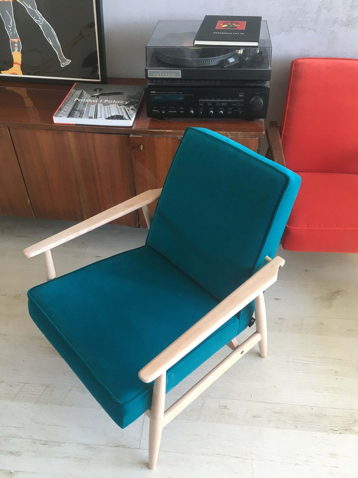 Mid Century Polish Vintage Chair 300 190 From 1960s By H. Lis. Personalization! photo for sale