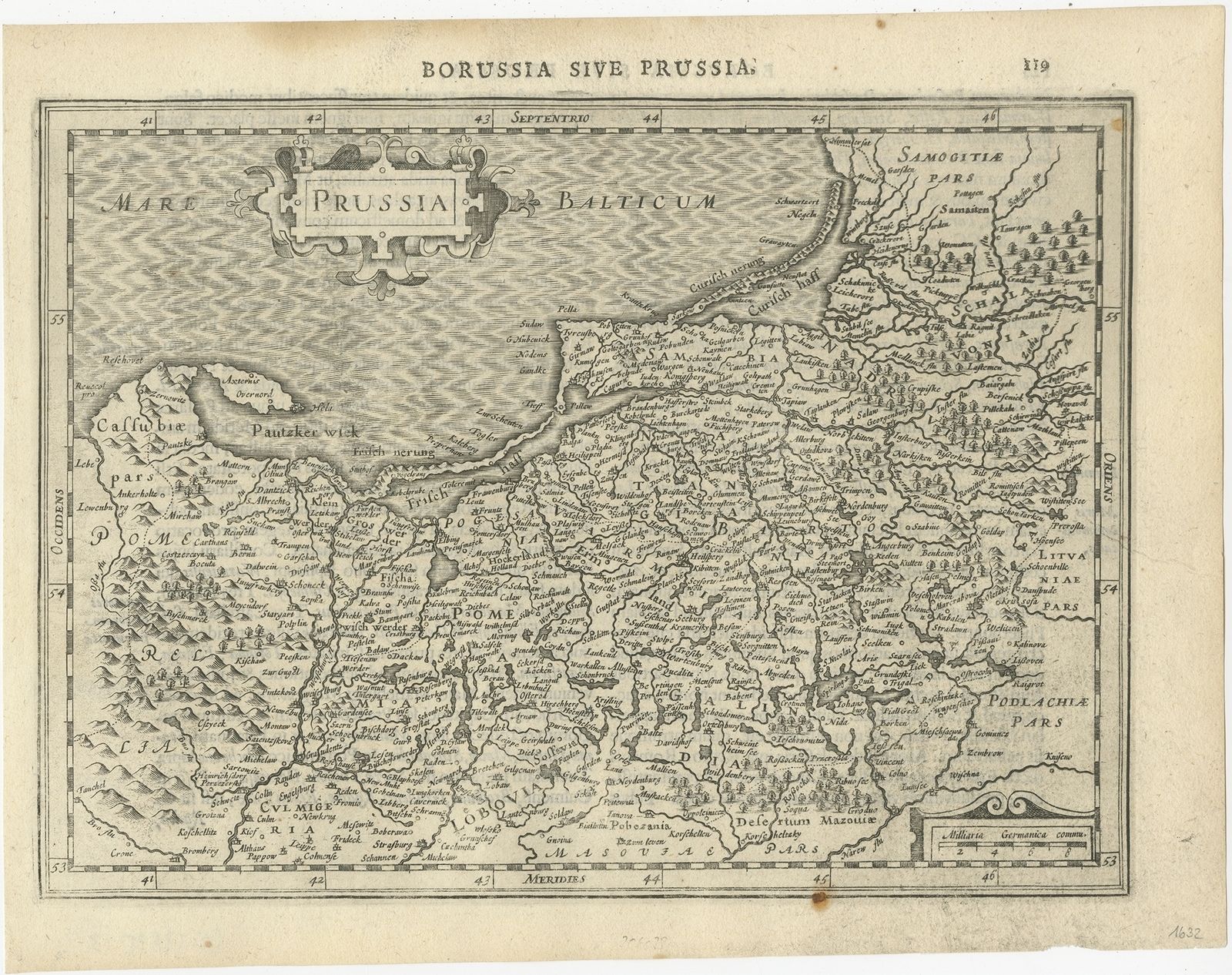 Antique Map Of Prussia By Mercator (1632)