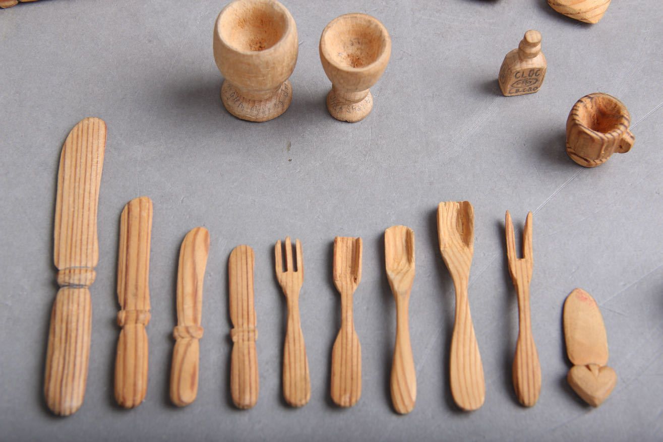 Wooden Figures Handcrafted By Victor Mehl (1911 1944) Produced By Danish Prisoners Of War During World War II. photo furniture