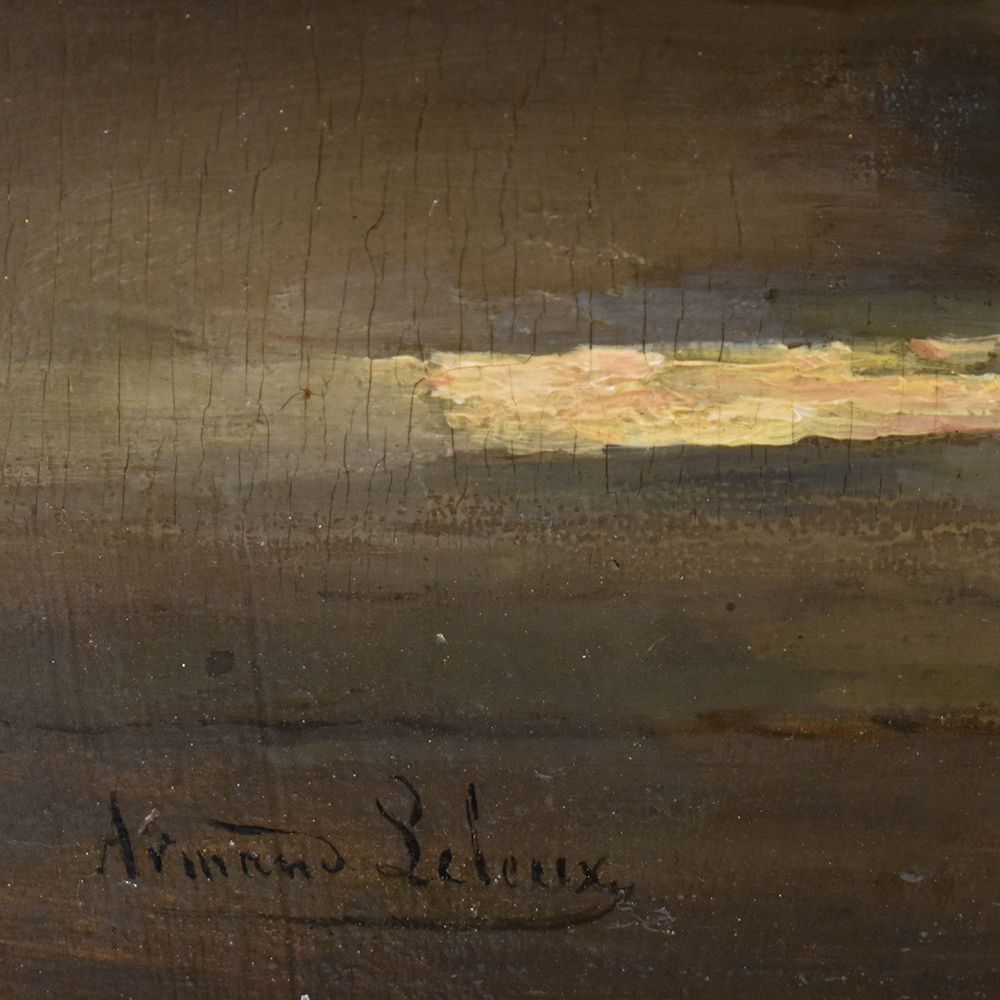 Antique Painting, Interior, Oil On Wood, French Painter, 19 Th Century. (Qr274) photo buy