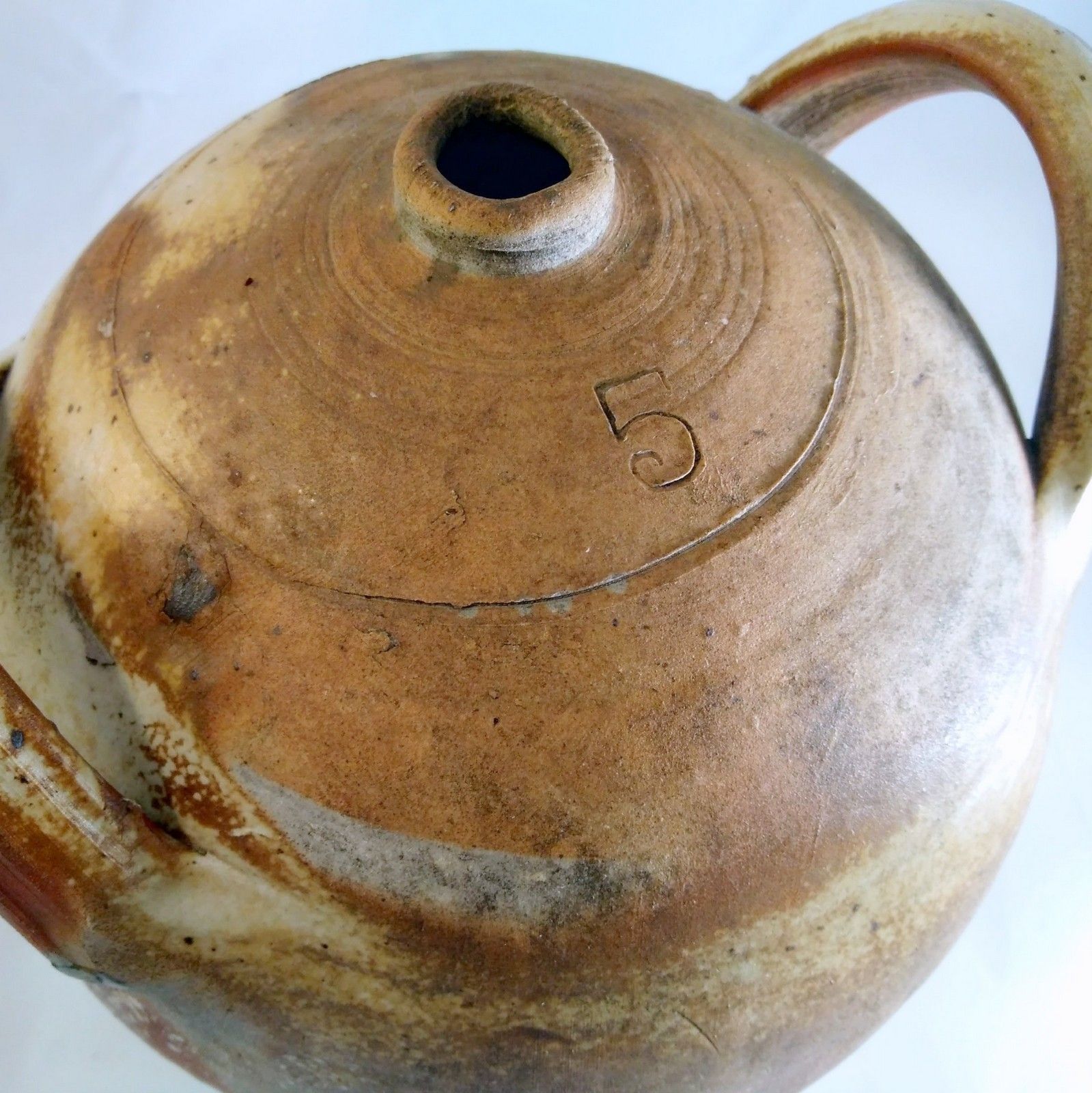 photo furniture Antique French Puisaye Glazed Earthenware Wine Jug