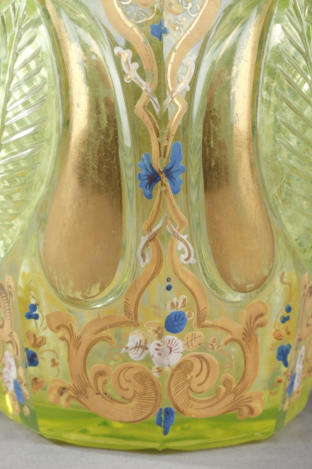 Home Decor Ouraline Glass Decanter, Bohemia, 19th Century photo