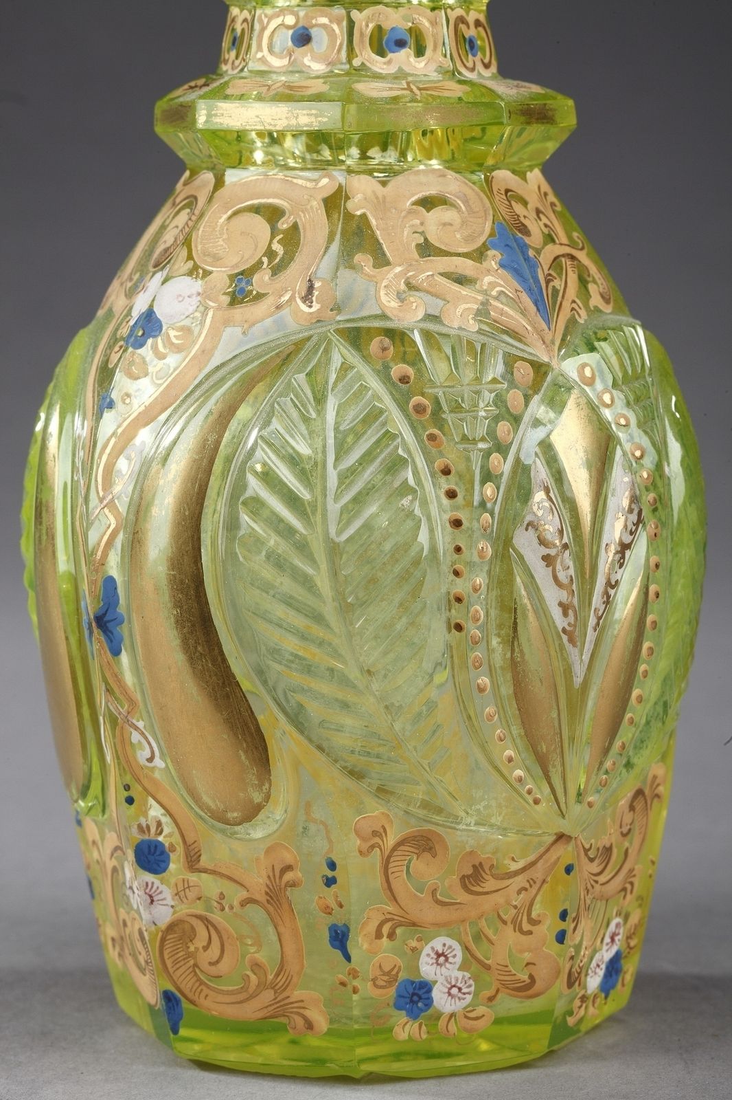 photo buy Ouraline Glass Decanter, Bohemia, 19th Century