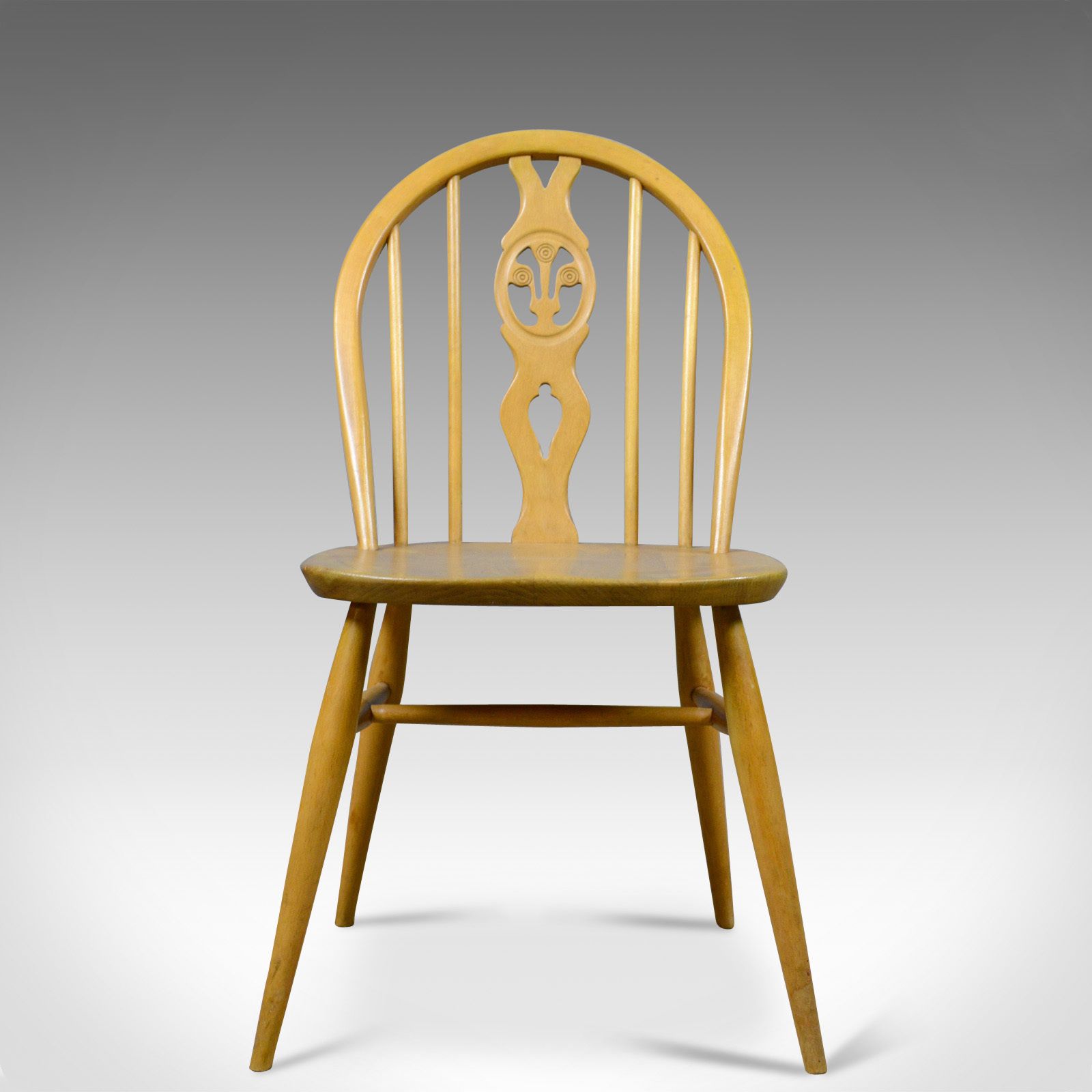 Set Of Four Mid Century Modern Dining Chairs, English, Beech, Danish Taste C1960 photo Furniture