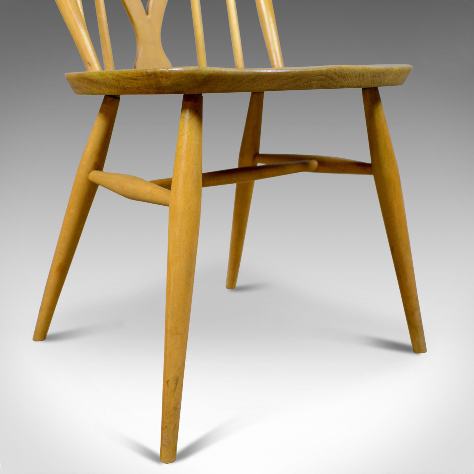 Set Of Four Mid Century Modern Dining Chairs, English, Beech, Danish Taste C1960 photo vintage