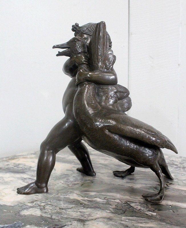 Bronze Of A Cherub Holding A Goose, By A. Collas   19th Century photo for sale