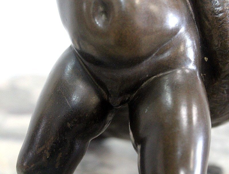 1228.79 Bronze Of A Cherub Holding A Goose, By A. Collas   19th Century photo