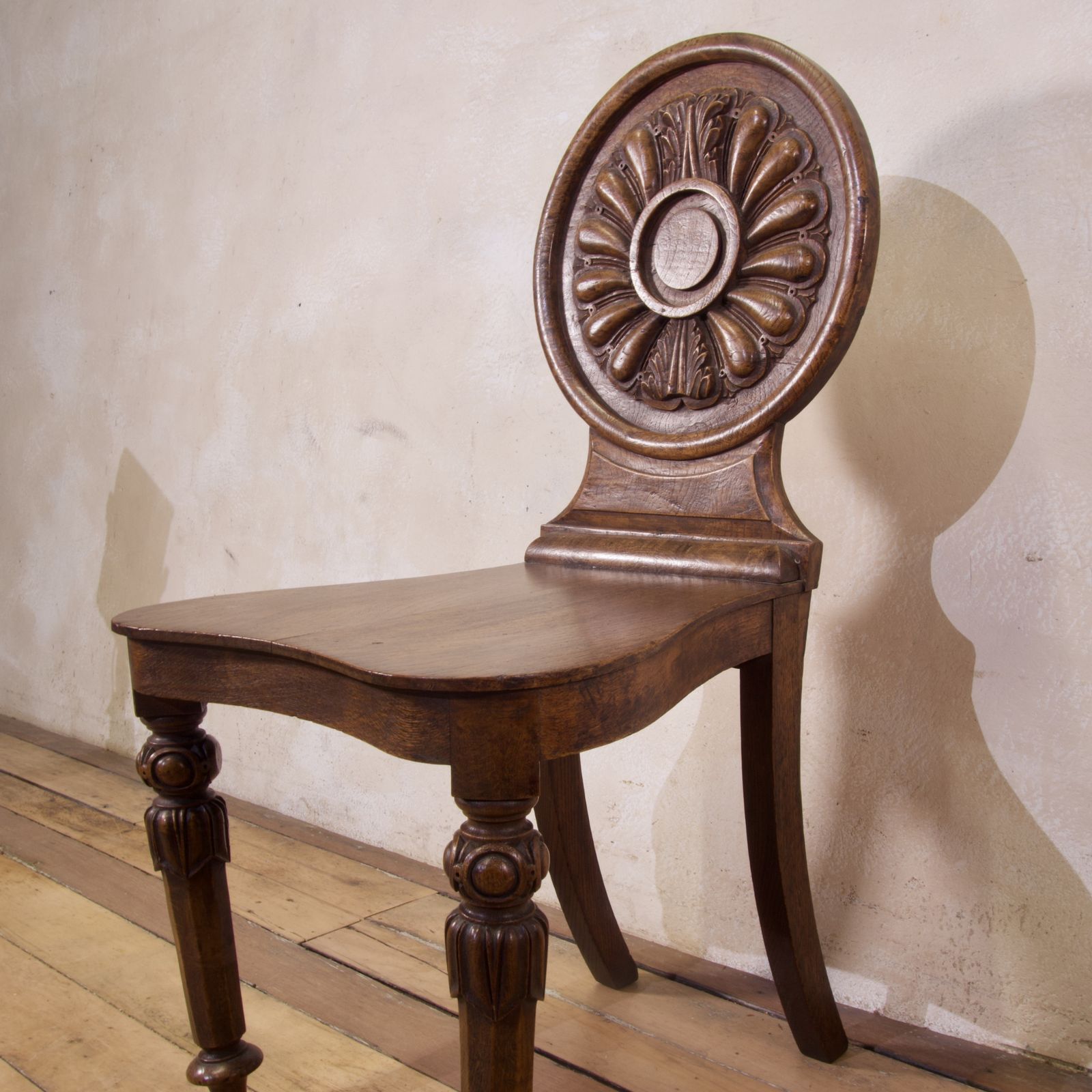A 19th Century William IV Elm And Burr Elm Hall Chair photo furniture
