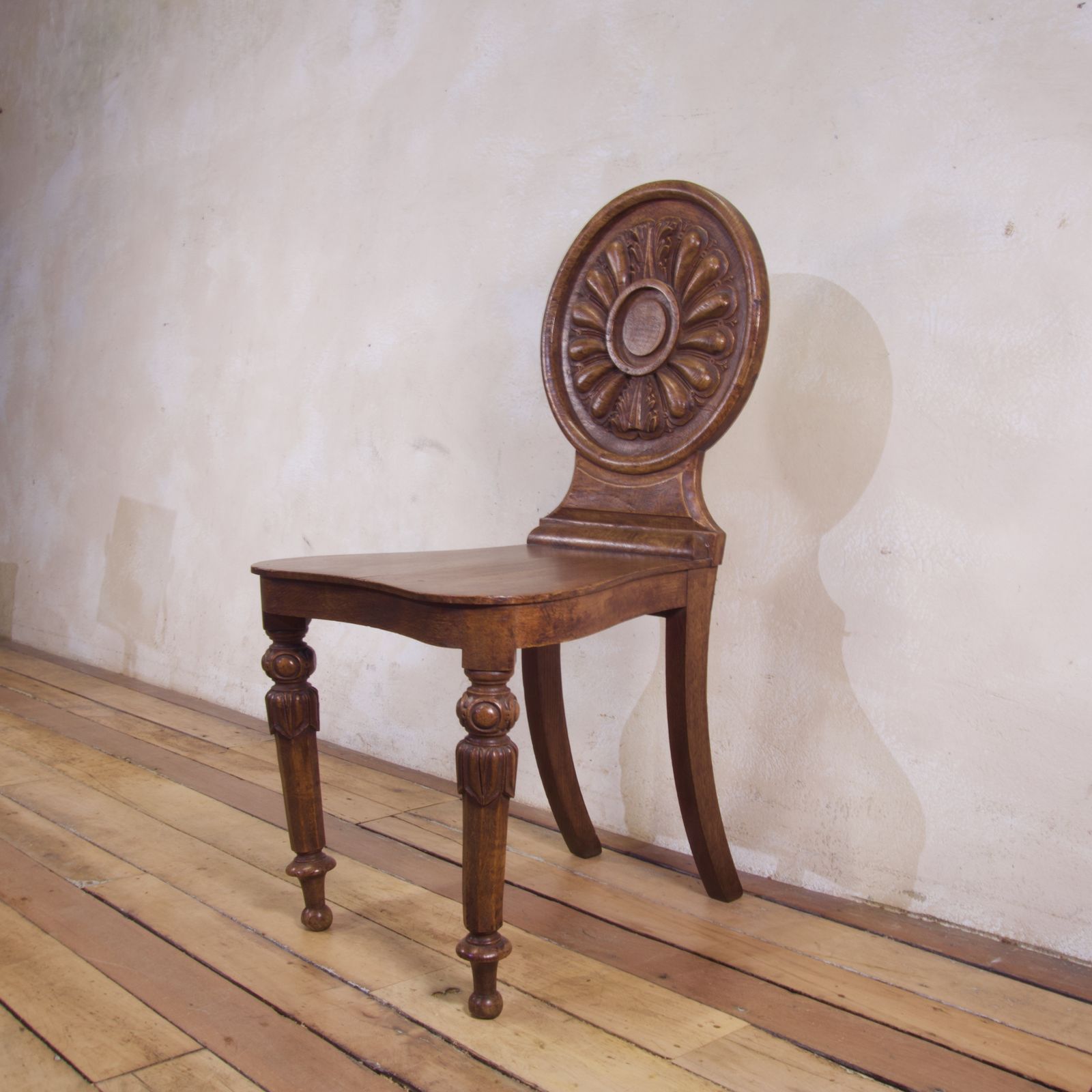 A 19th Century William IV Elm And Burr Elm Hall Chair photo for sale