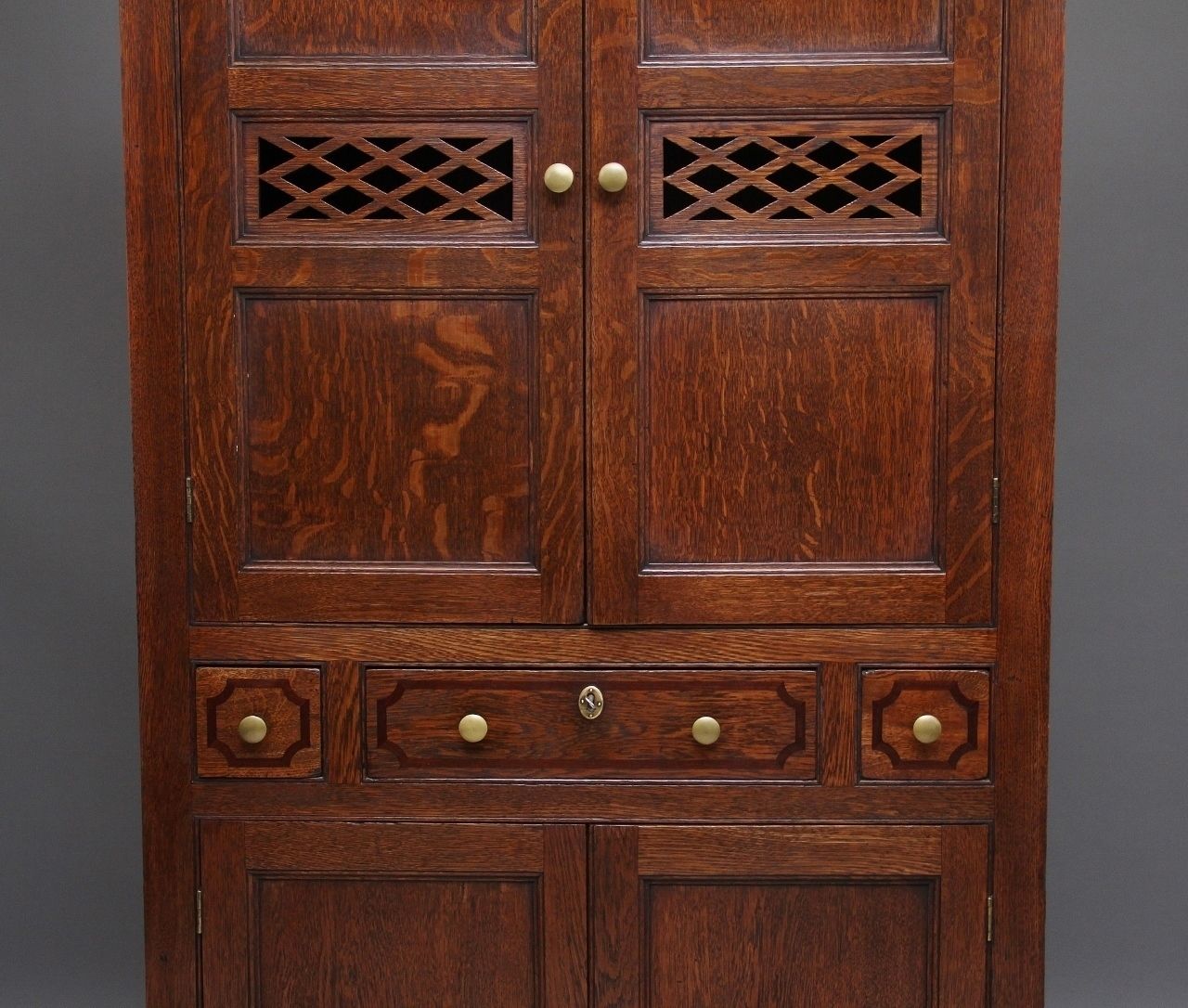 Early 19th Century Oak Food Cupboard photo vintage