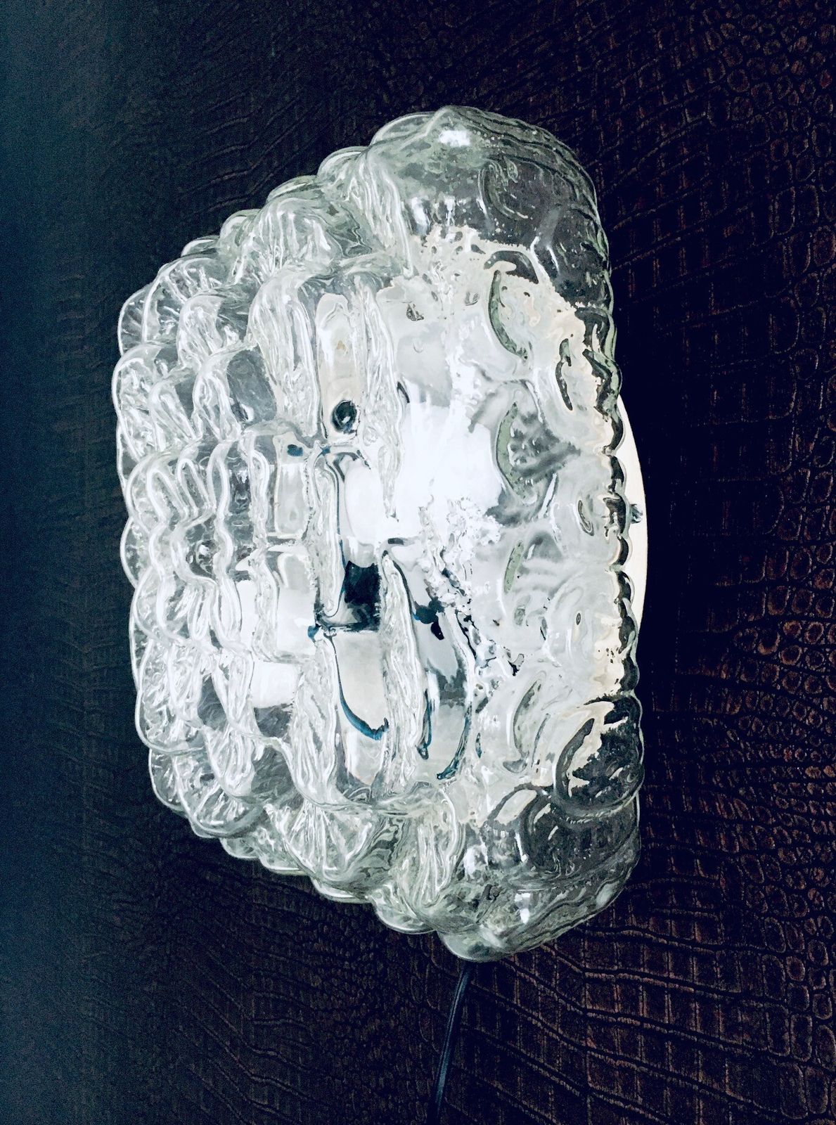 Mid Century Modern Bloem  En Bladmotief Glazen Wandlamp Van Rzb Leuchten, Jaren 1960 photo furniture