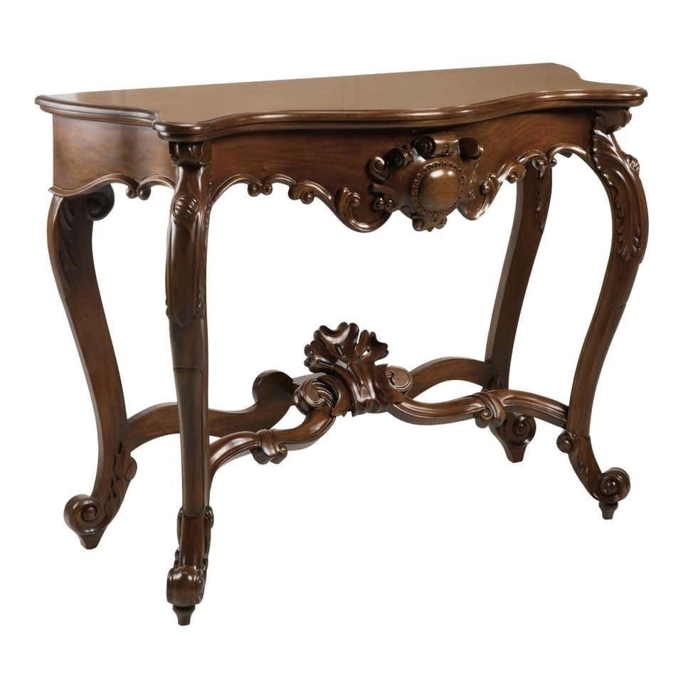 Console baroque en acajou sculpté, XXe siècle