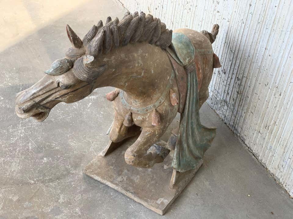 Pair Of Han Dynasty Terracotta Horses, China, '206 Bc 220 Ad' photo vinterior