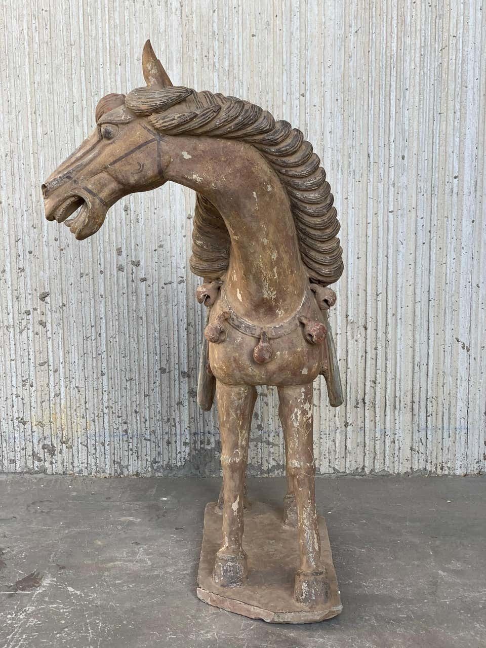 photo buy Pair Of Han Dynasty Terracotta Horses, China, '206 Bc 220 Ad'