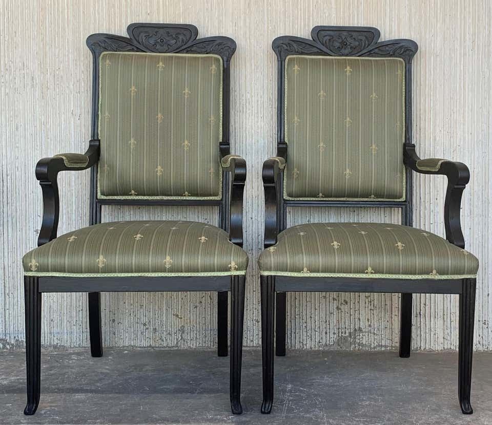 Salon de style Louis XVI noir, canapé et deux fauteuils, XXe siècle photo vinterior