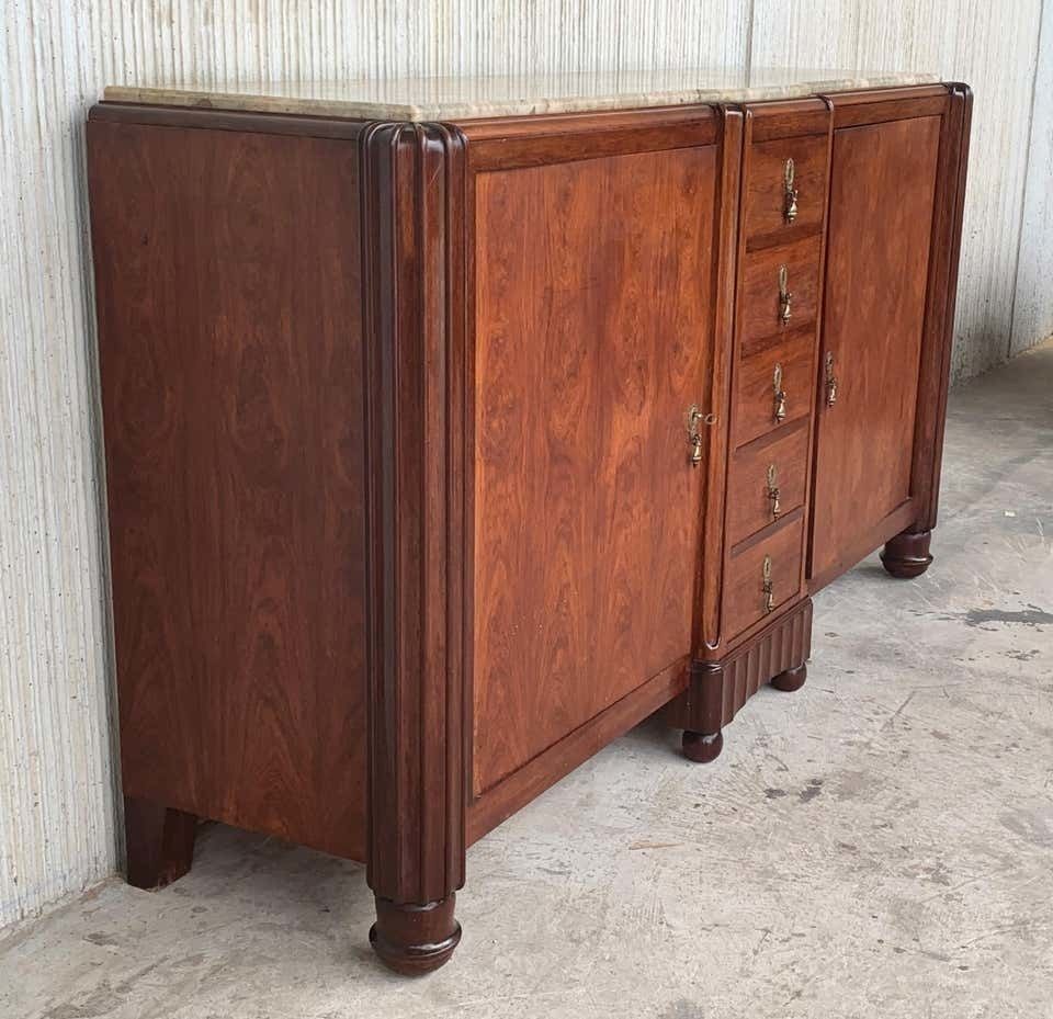 Grand buffet Art déco français en acajou et ébène de Macassar, XXe siècle photo 5895.0