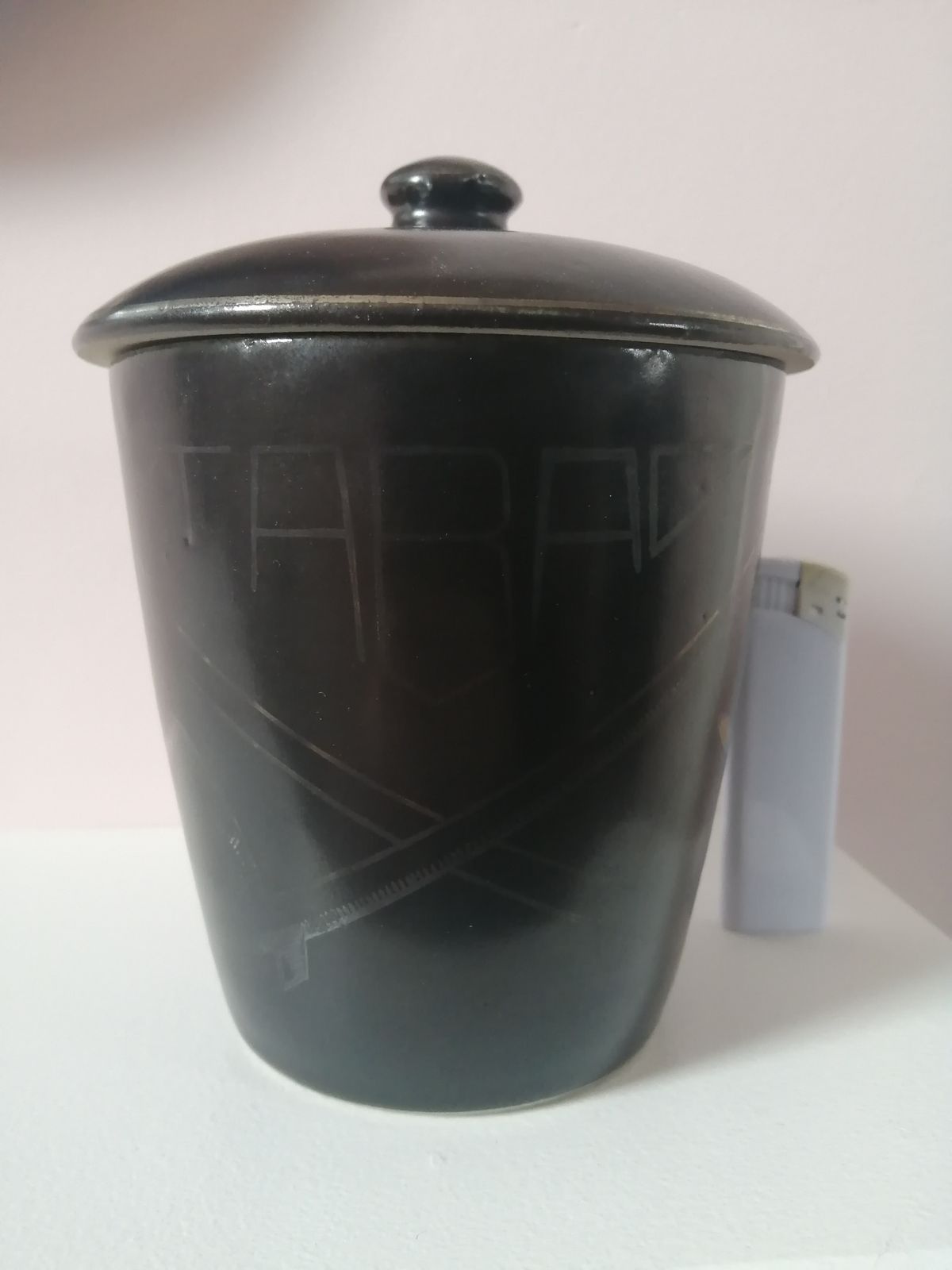 photo furniture Jean Luce French Modernist Porcelain Lidded Pot Art Deco Style Uam C1930 Signed