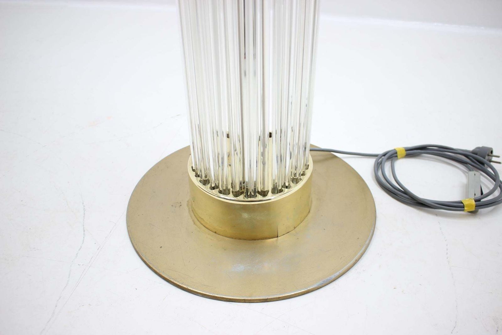 Zeldzame Design Vloerlamp Van Messing En Kunstglas, Kamenický šenov/Preciosa, 1960 photo for sale