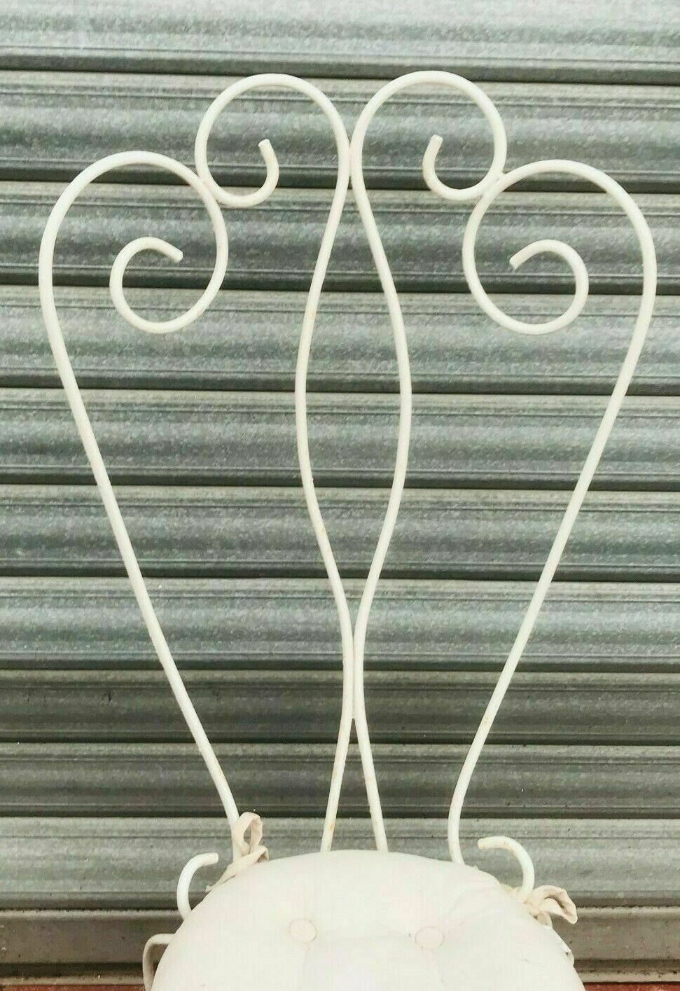 Pair Of 20th Century Patinated Wrought Iron Garden Chairs Armchairs photo vinterior