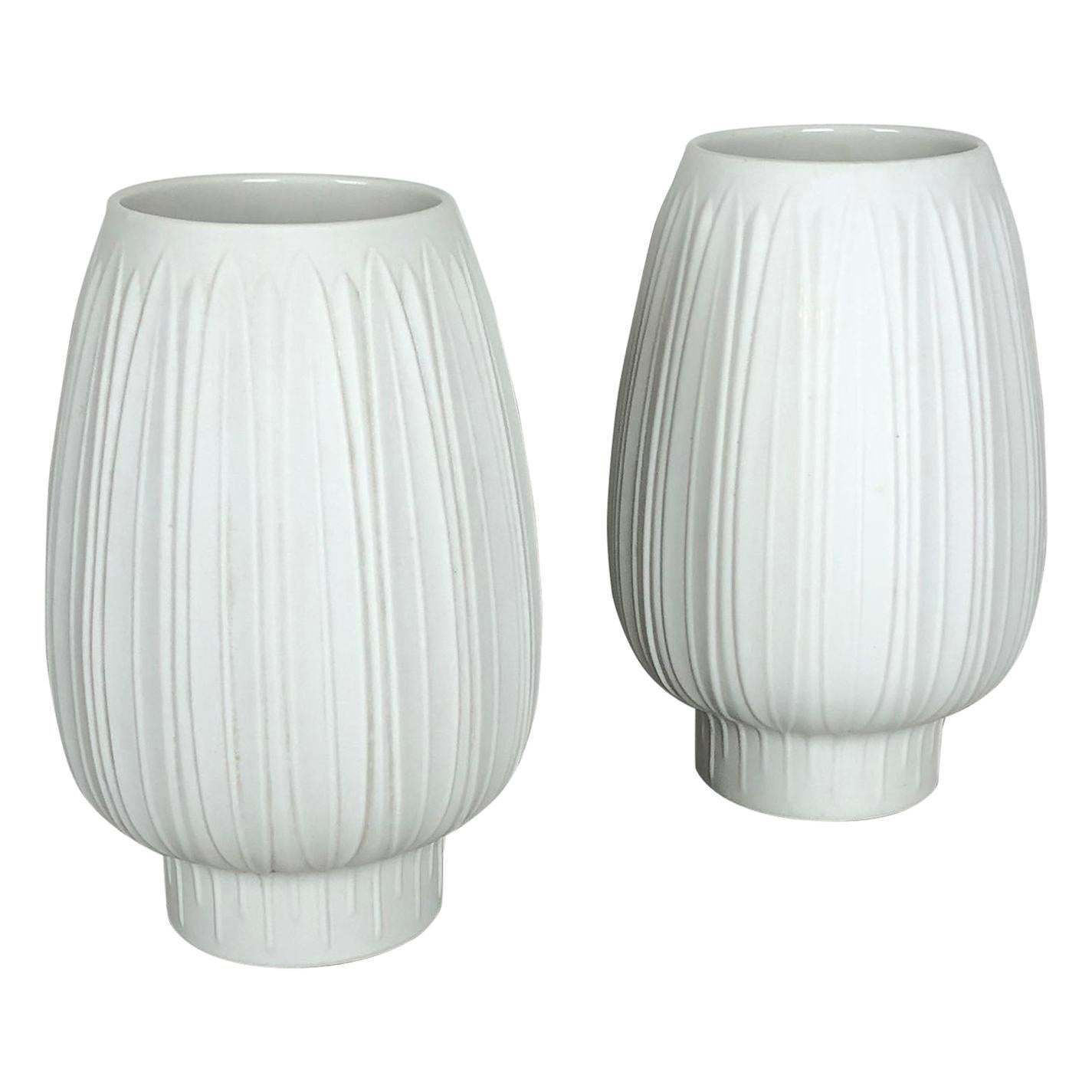 Set Of 2 Porcelain Op Art "Artichoke" Vase By Heinrich Selb, Germany, 1970s